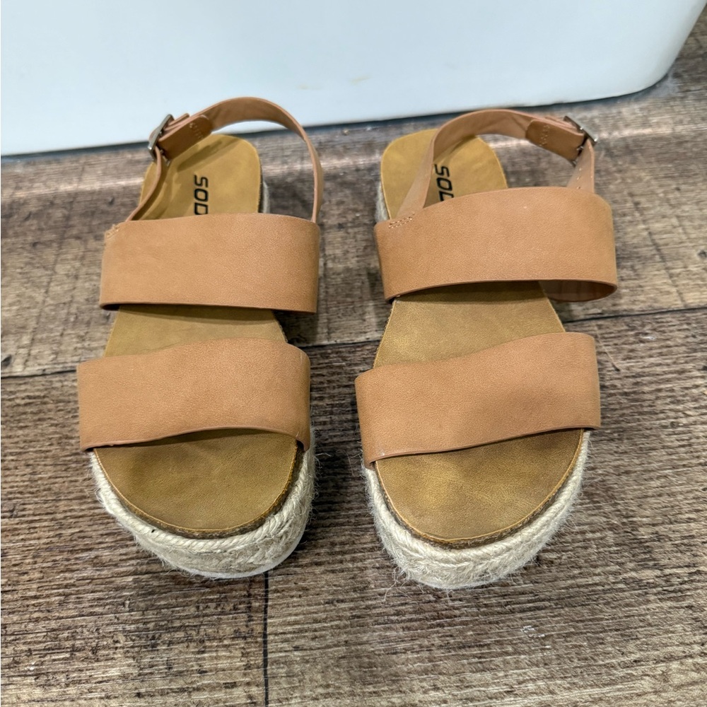 Soda Women's Brown Espadrille Sandals